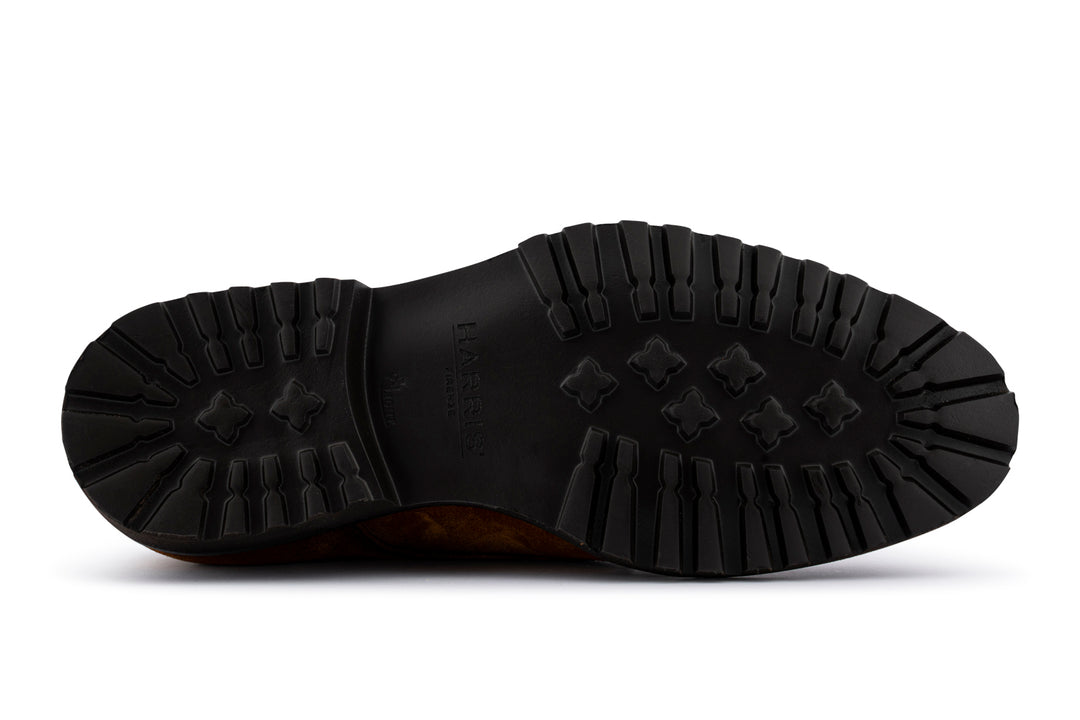 Double buckle in tobacco suede