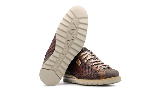 Handgeschnittene gewebte Leder -Sneakers