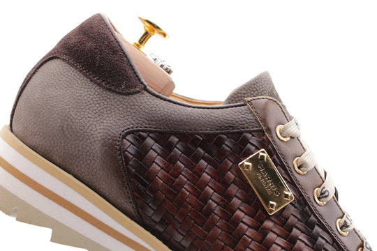Handgeschnittene gewebte Leder -Sneakers