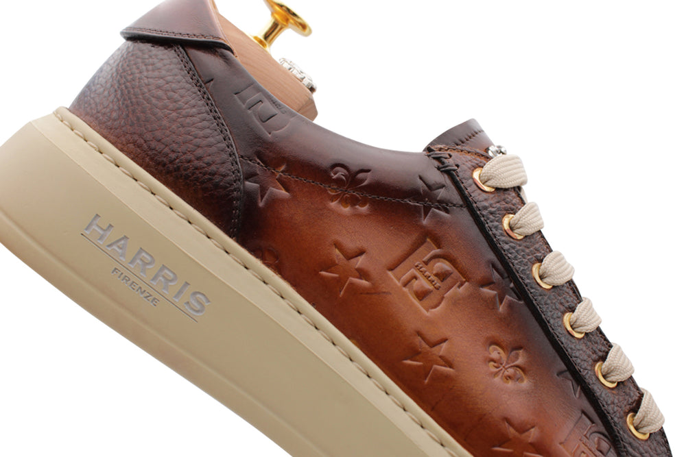 Hand -painted leather sneakers