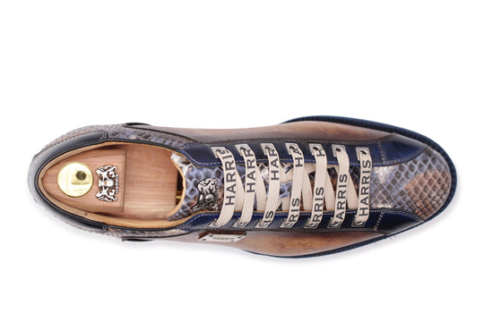 Zapatillas de cuero pintados a mano y zapatillas de pitón