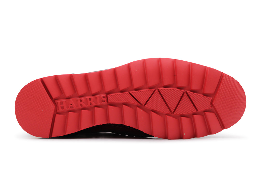 Polacchini in crocodile effect leather and python