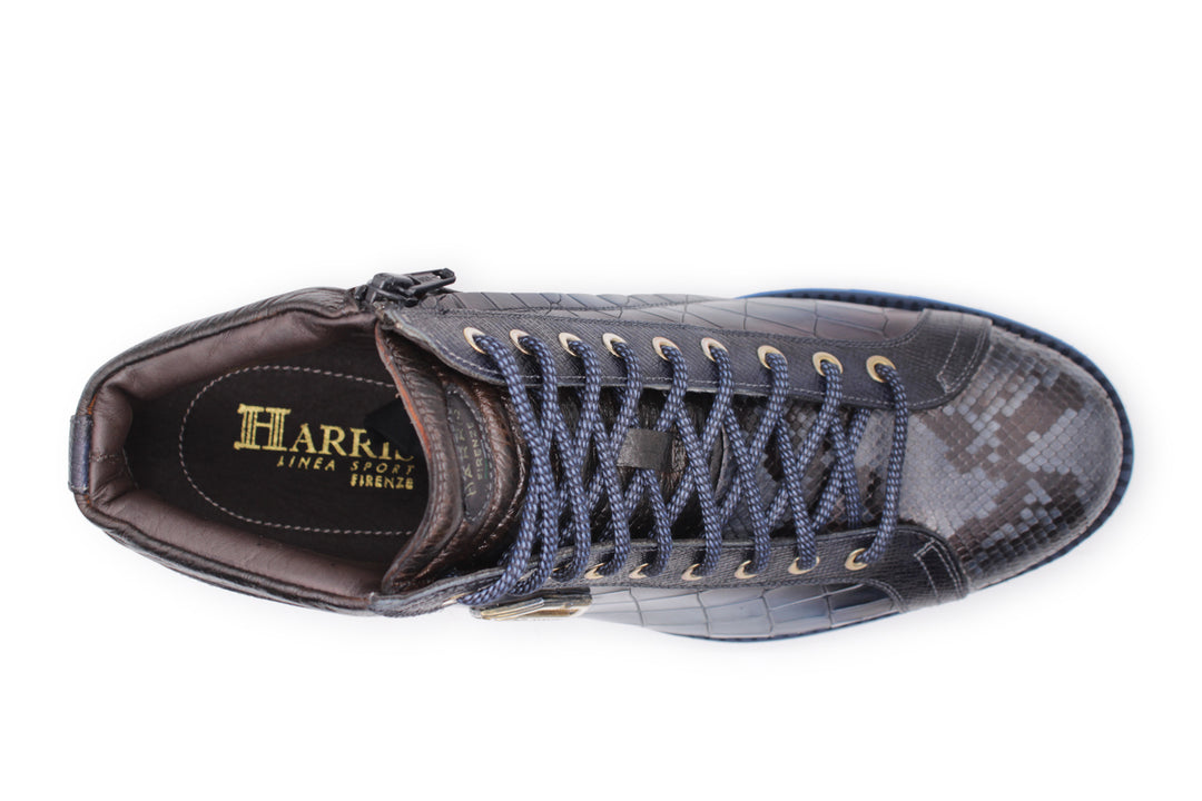 Polacchini in crocodile effect leather