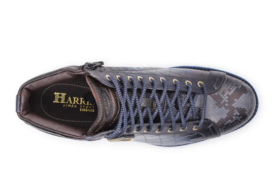 Polacchini in crocodile effect leather