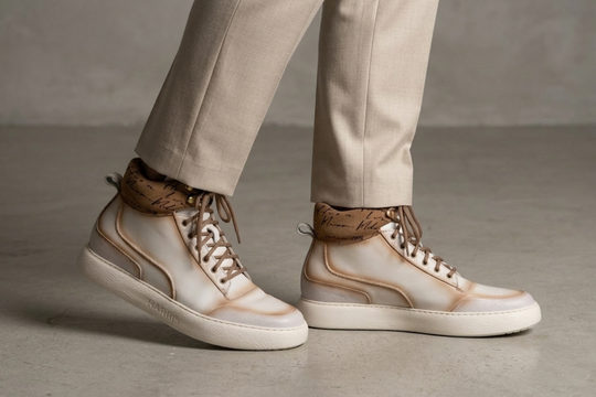 Bottine en cuir souple nuancé