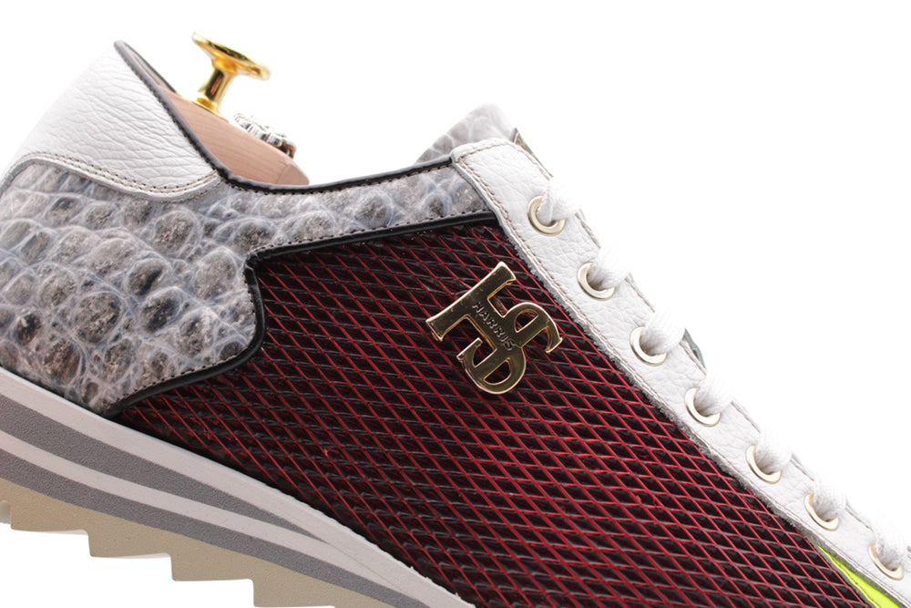 Traforato Effect Leather Sneakers et Crocodile Printing