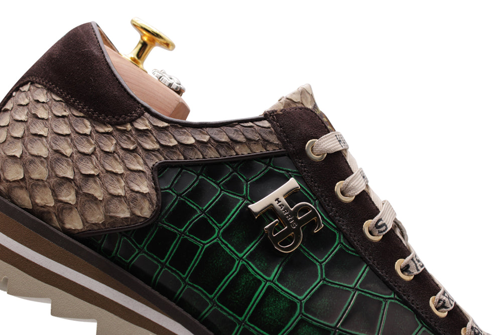 Precious leather sneaker with coconut printing