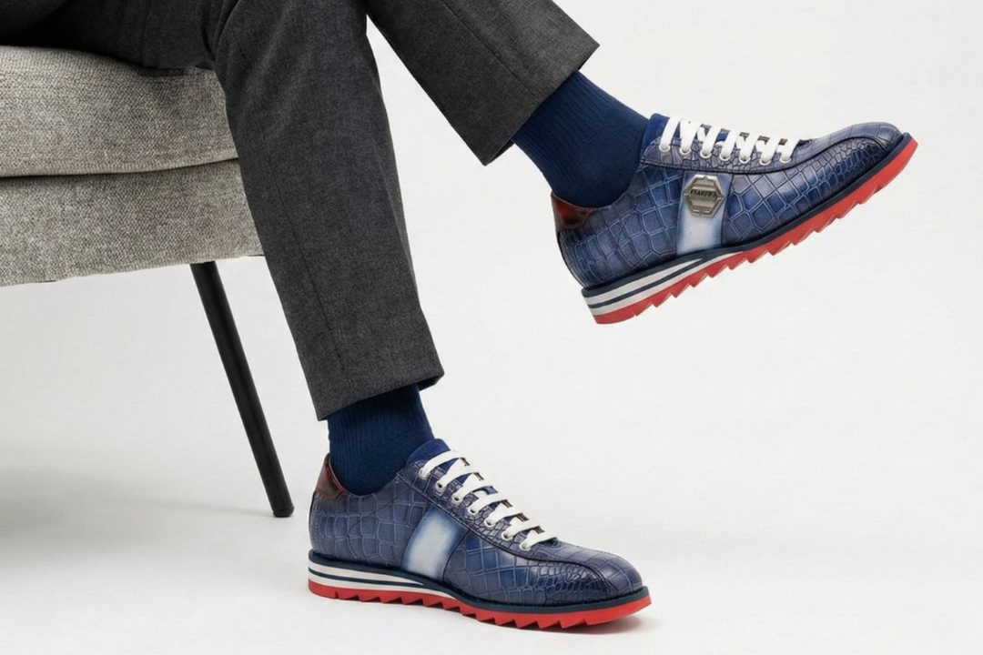 Sneakers mit Krokodileffekt