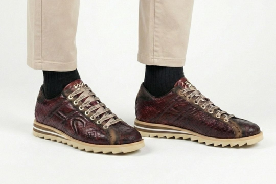 Python leather sneakers