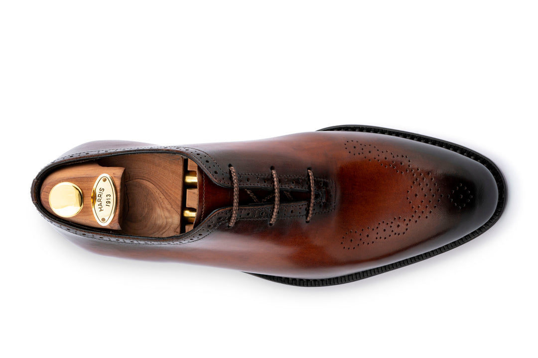 Hand-painted and shaded leather Oxford lace-up