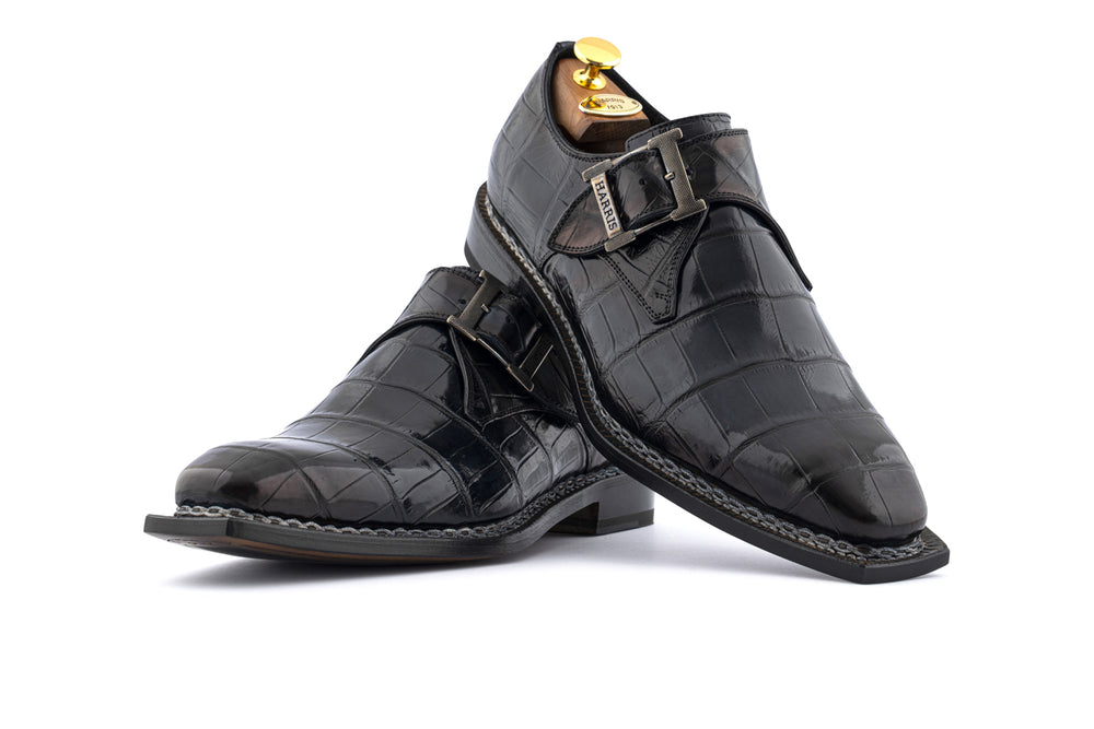 Monofibbia in coccodrillo dipinta a mano