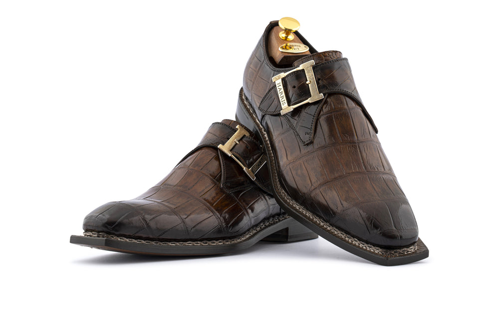 Monofibbia in coccodrillo dipinta a mano