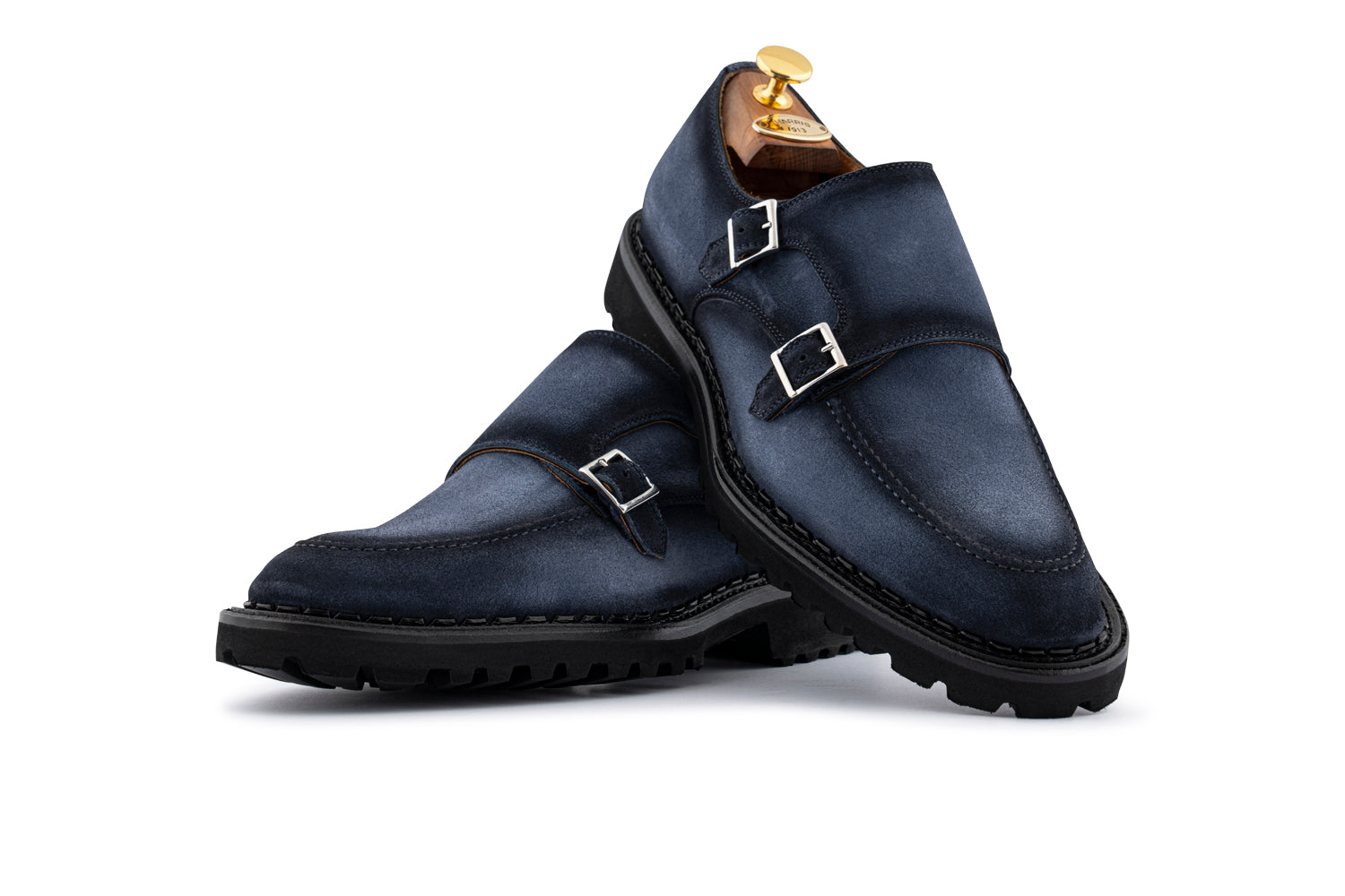 HARRISハリス フィレンツェ1913 シングルバックルレザーシューズ ブルー HARRISハリス フィレンツェ1913 シングルバックルレザーシューズ