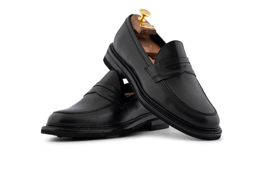 Mocassino in pelle pieno fiore