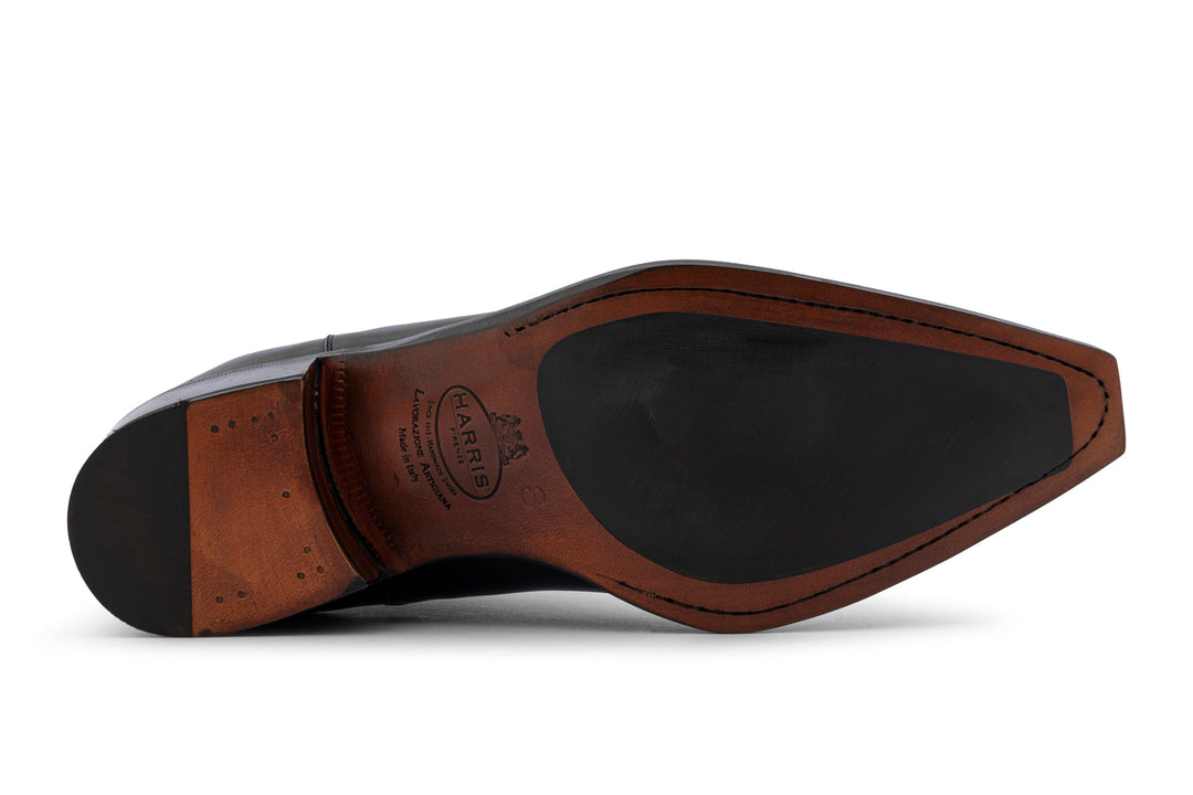 Botín tejano de piel con elástico