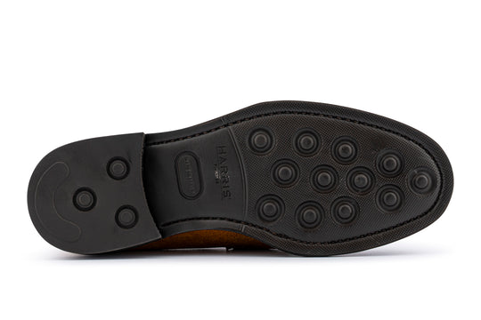 Mocassino in suede sfumato a mano