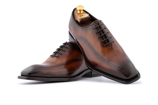 Hand-painted leather brogues