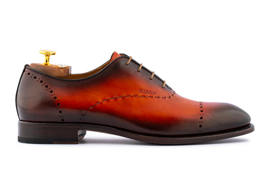 Hand-painted brogues with hand stitching