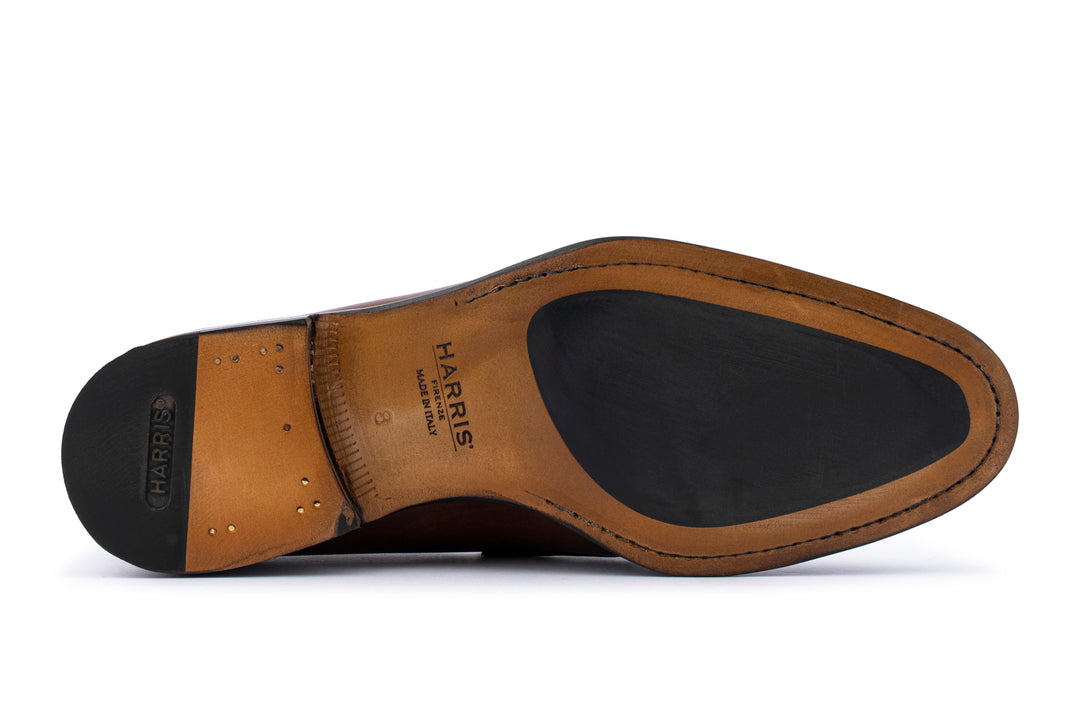 Mocassino in pelle anticata