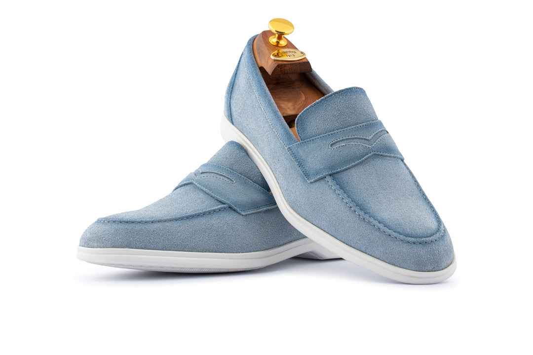 Mocassino in suede e suola in gomma