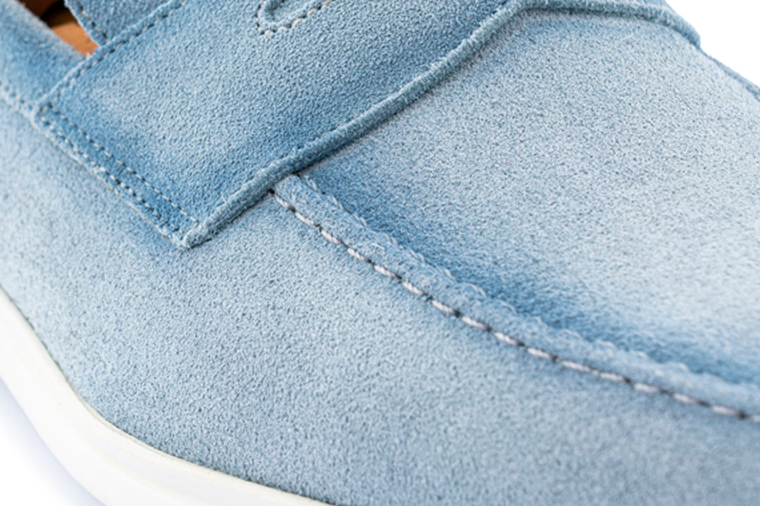 Mocassino in suede e suola in gomma