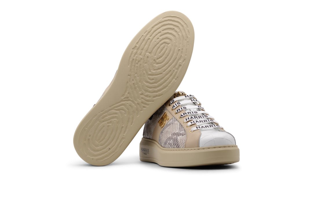 Sneakers in pelle pregiata con suola evoluzione