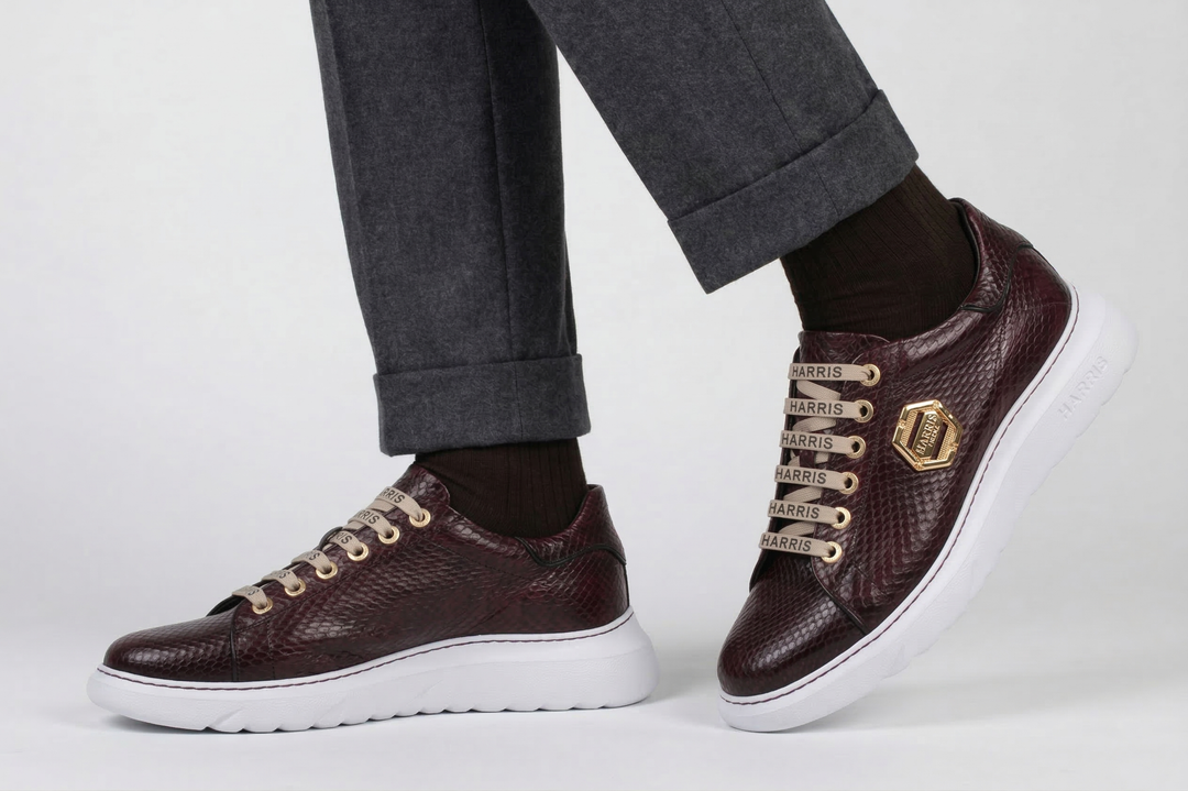 Sneakers in pelle di vero pitone