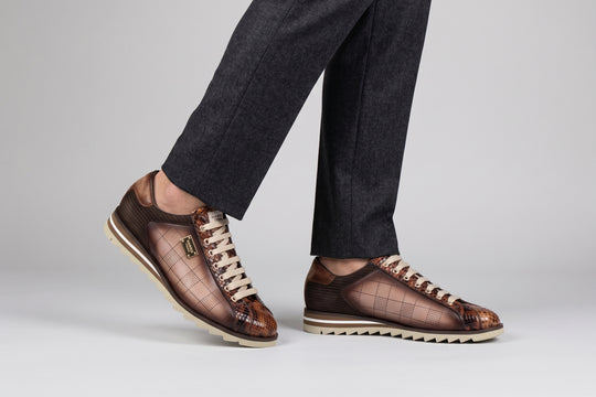 Baskets 2817 Tweed et Python – Marron