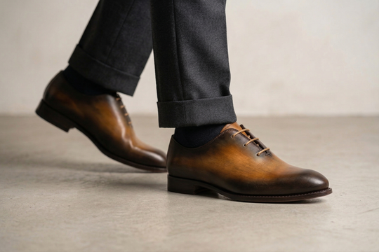 Smooth hand-painted leather brogues