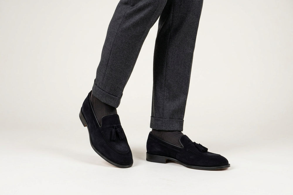 Mocassino con pon pon 0964 – Blu
