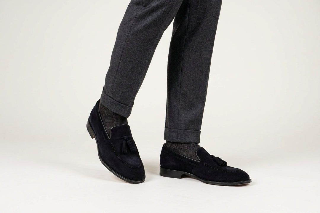 Mocassino con pon pon 0964 – Blu