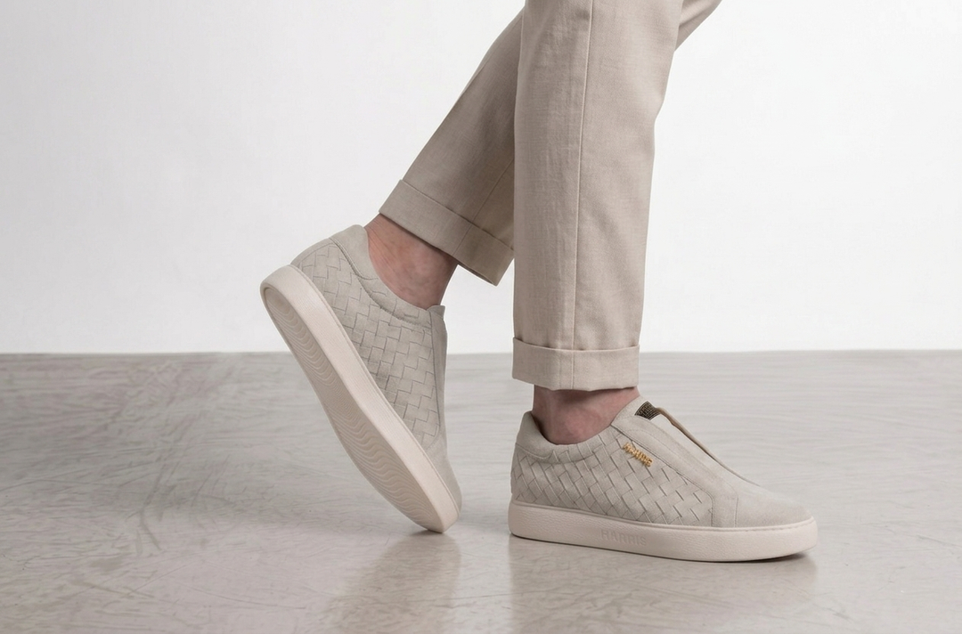 Slip-on-Sneaker aus gewebtem Leder