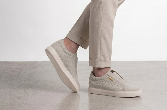 Slip-on-Sneaker aus gewebtem Leder