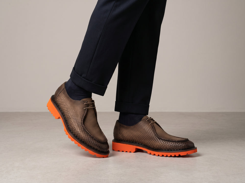 Asiago Python lace-up shoes - Brown