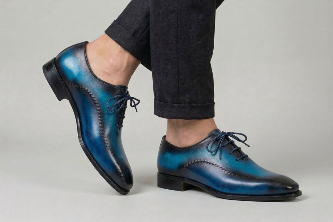 Zapatos brogue de piel pintados a mano