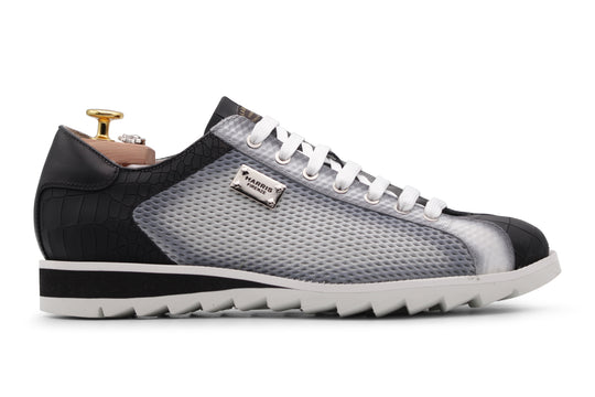 Sneaker In Pelle Sfumata A Mano