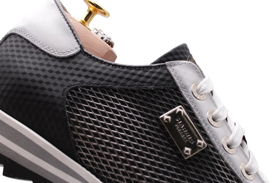 Metal effect leather sneakers