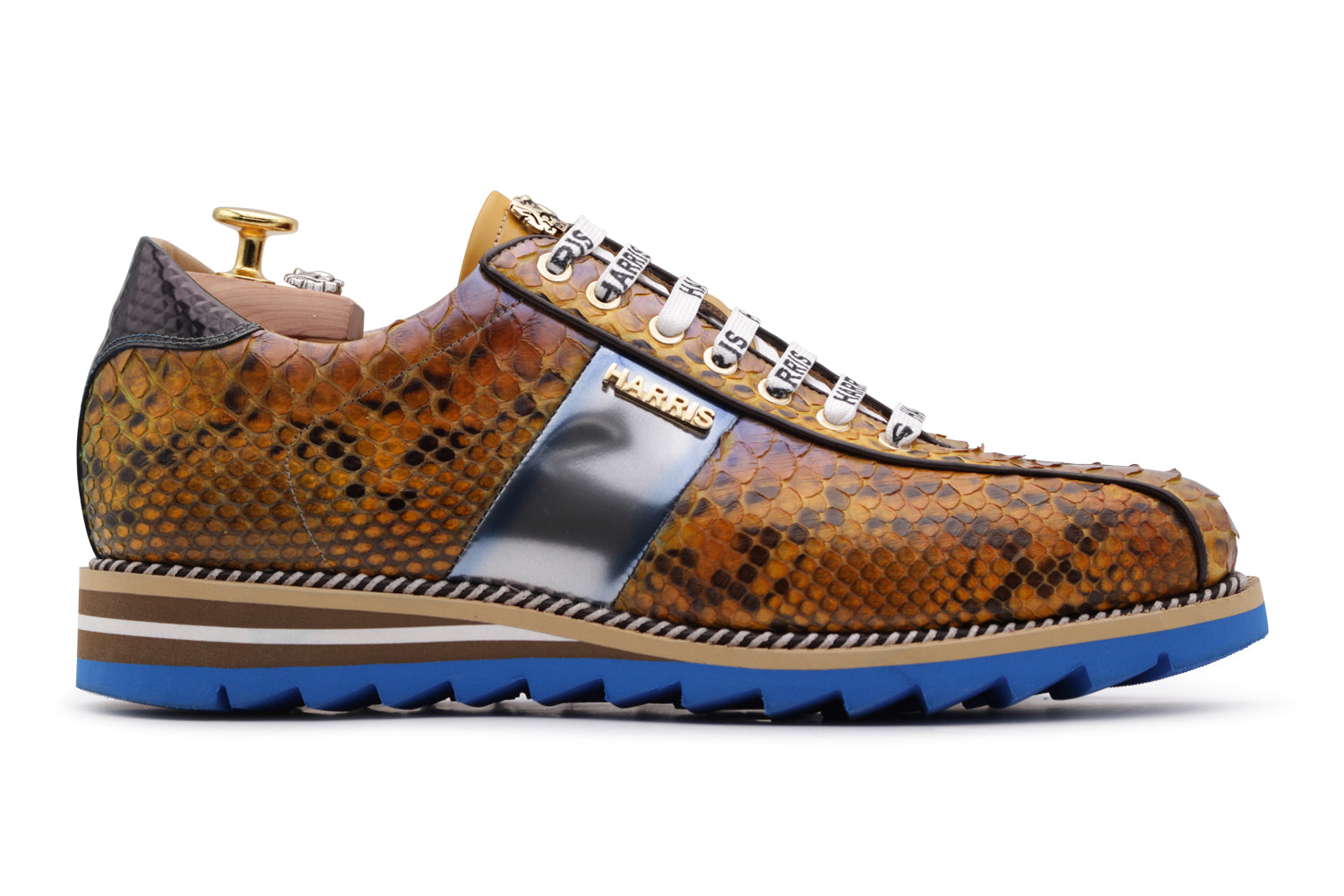 irving python embossed stripe leather sneaker