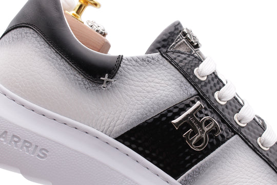 Hand shaded leather sneakers