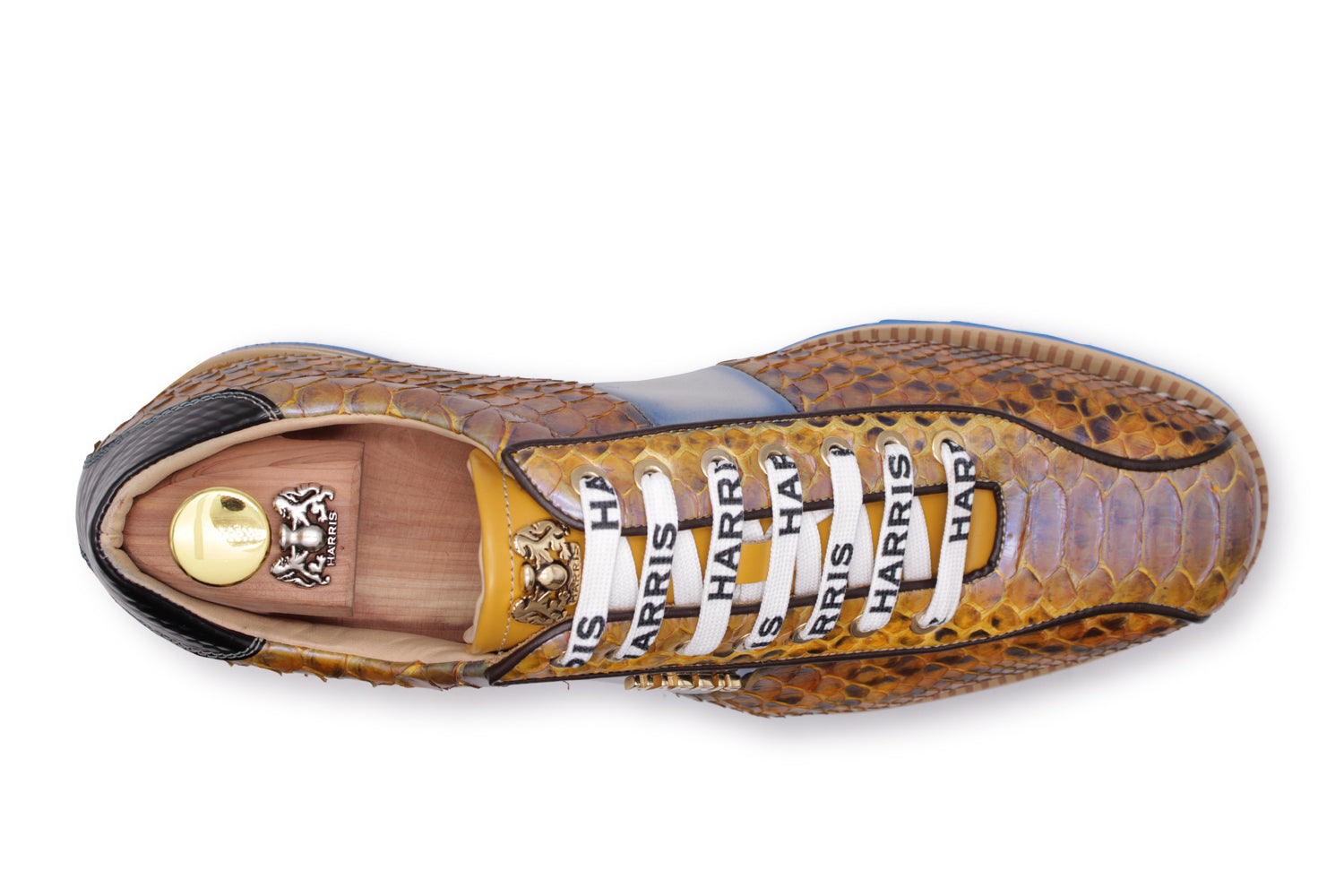 irving python embossed stripe leather sneaker