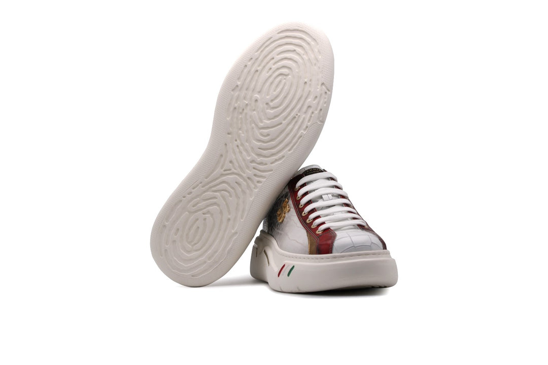 Crocodrillo printed leather sneakers