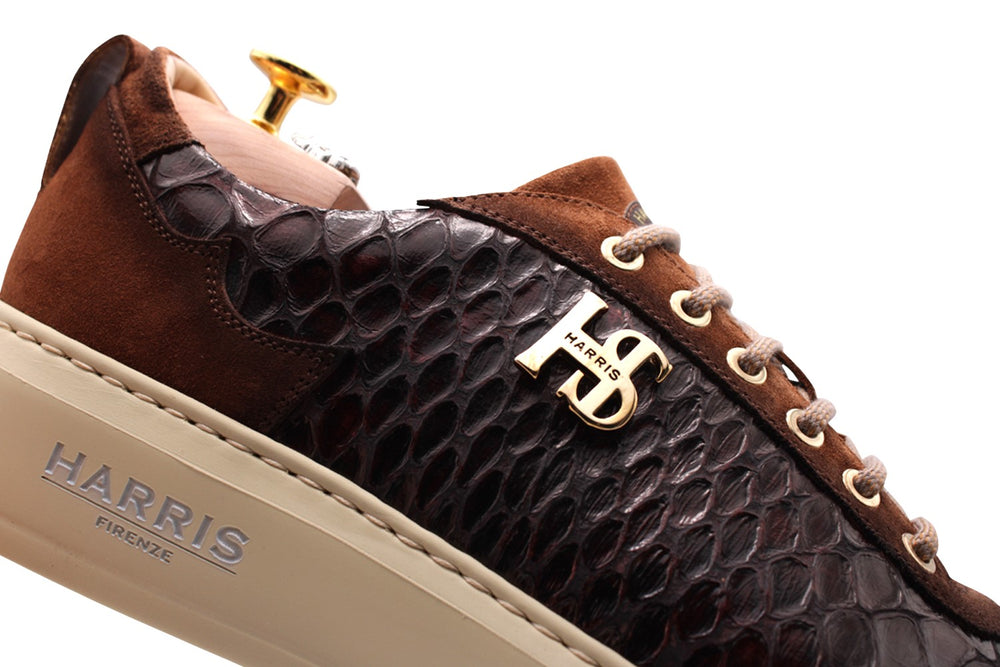 Sneakers in suede with perforated details