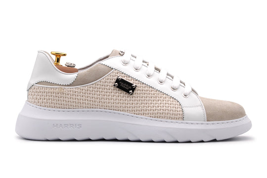 Sneakers in suede with perforated details