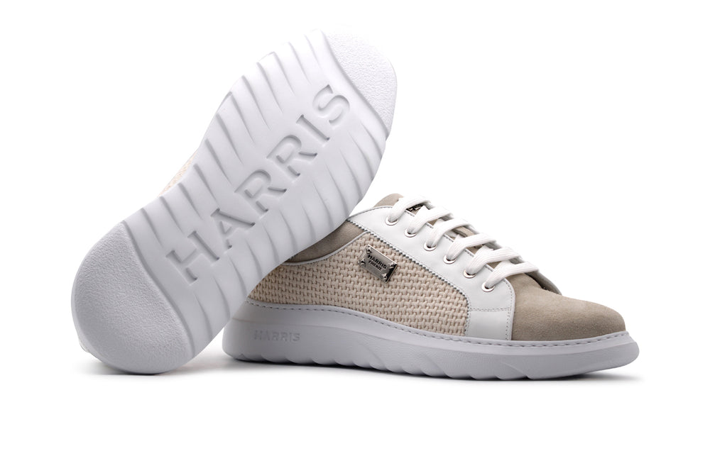 Sneakers in suede with perforated details