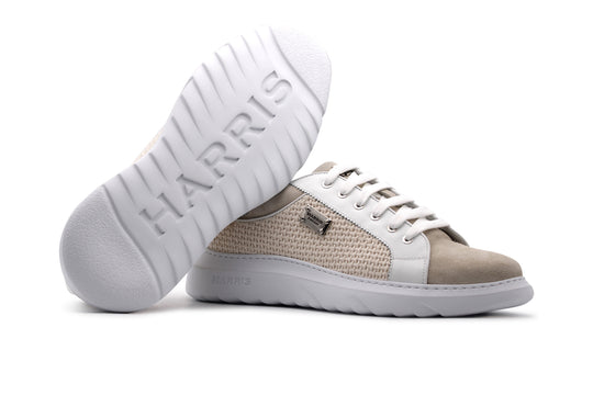 Sneakers in suede with perforated details