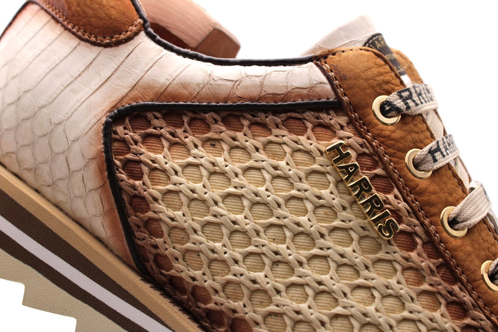 Sneakers in pitone e rafia