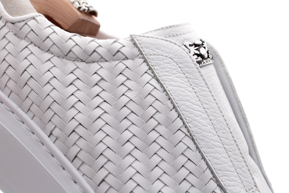 Sneakers slipon in pelle intrecciata