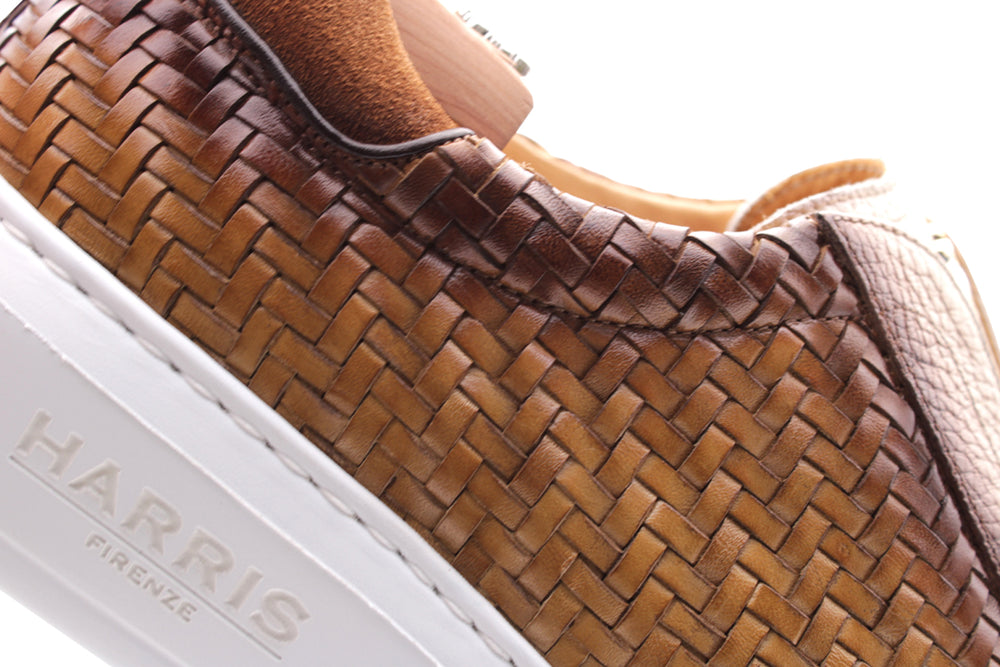 Sneakers slipon in pelle intrecciata
