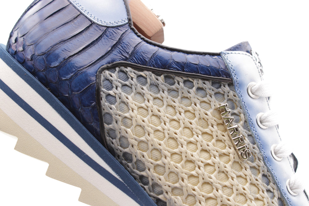 Sneakers in pitone e rafia
