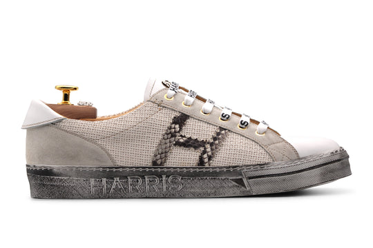 Sneaker vintage in pelle e tela